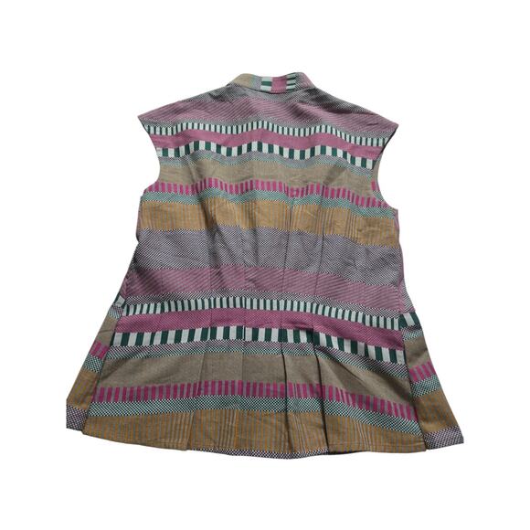 Womens Babette San Francisco Vest Snap-Button Pockets Size LARGE Clean Stripes - Picture 8 of 14